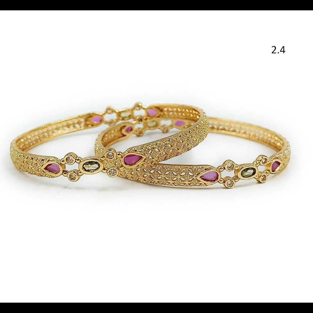Lumière Gold Plated Bangles Set for Women | JewelOn