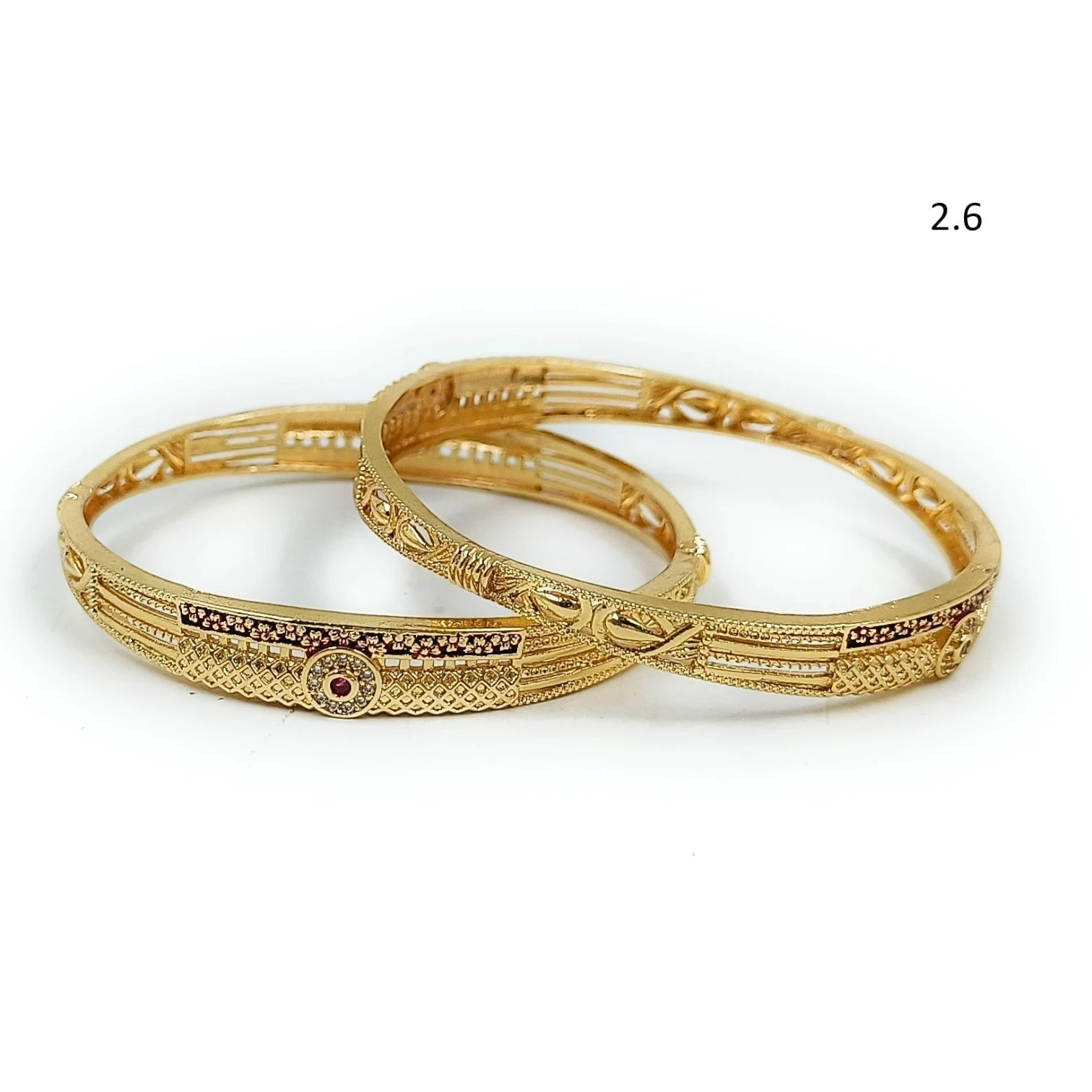 Zoe Gold Plated Bangles Set for Women | JewelOn