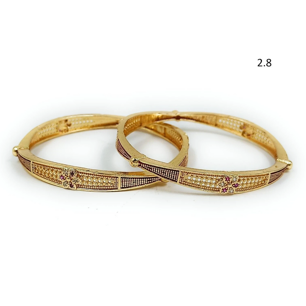 Dorada Gold Plated Bangles Set for Women | JewelOn