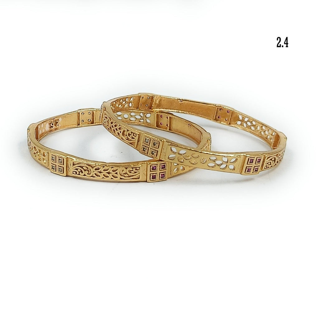 Aurelia Gold Plated Bangles Set for Women | JewelOn