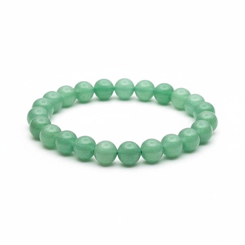 JewelOn green aventurine 8mm crystal bead bracelet for men and women, elastic stretch bracelet