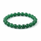 JewelOn green jade 8mm crystal bead bracelet for men and women, smooth polished beads, elastic fit.