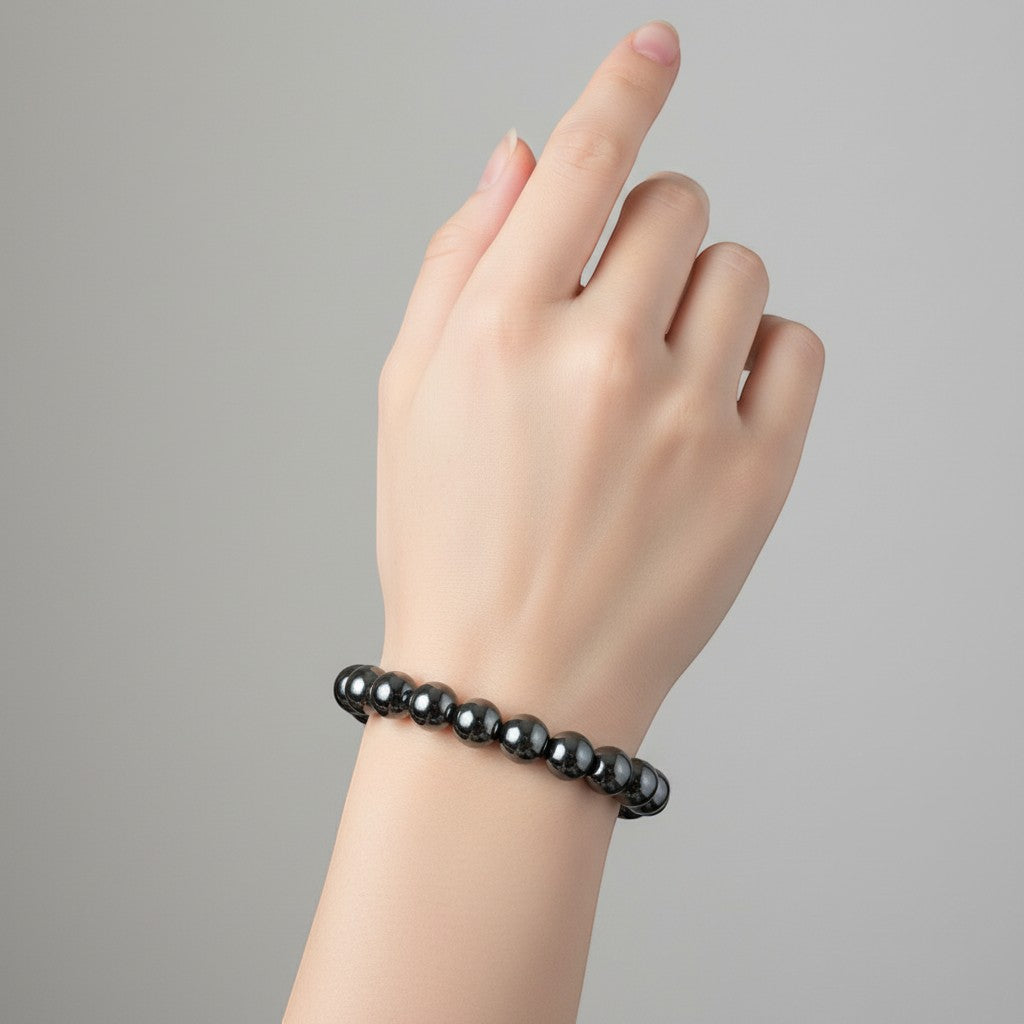 Hematite 8mm Crystal Bracelet for Men and Women | JewelOn