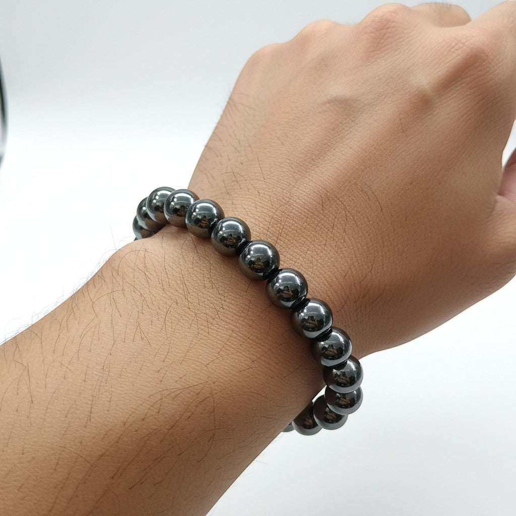 Hematite 8mm Crystal Bracelet for Men and Women | JewelOn