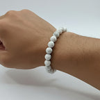 Howlite 8mm Crystal Bracelet for Men and Women | JewelOn