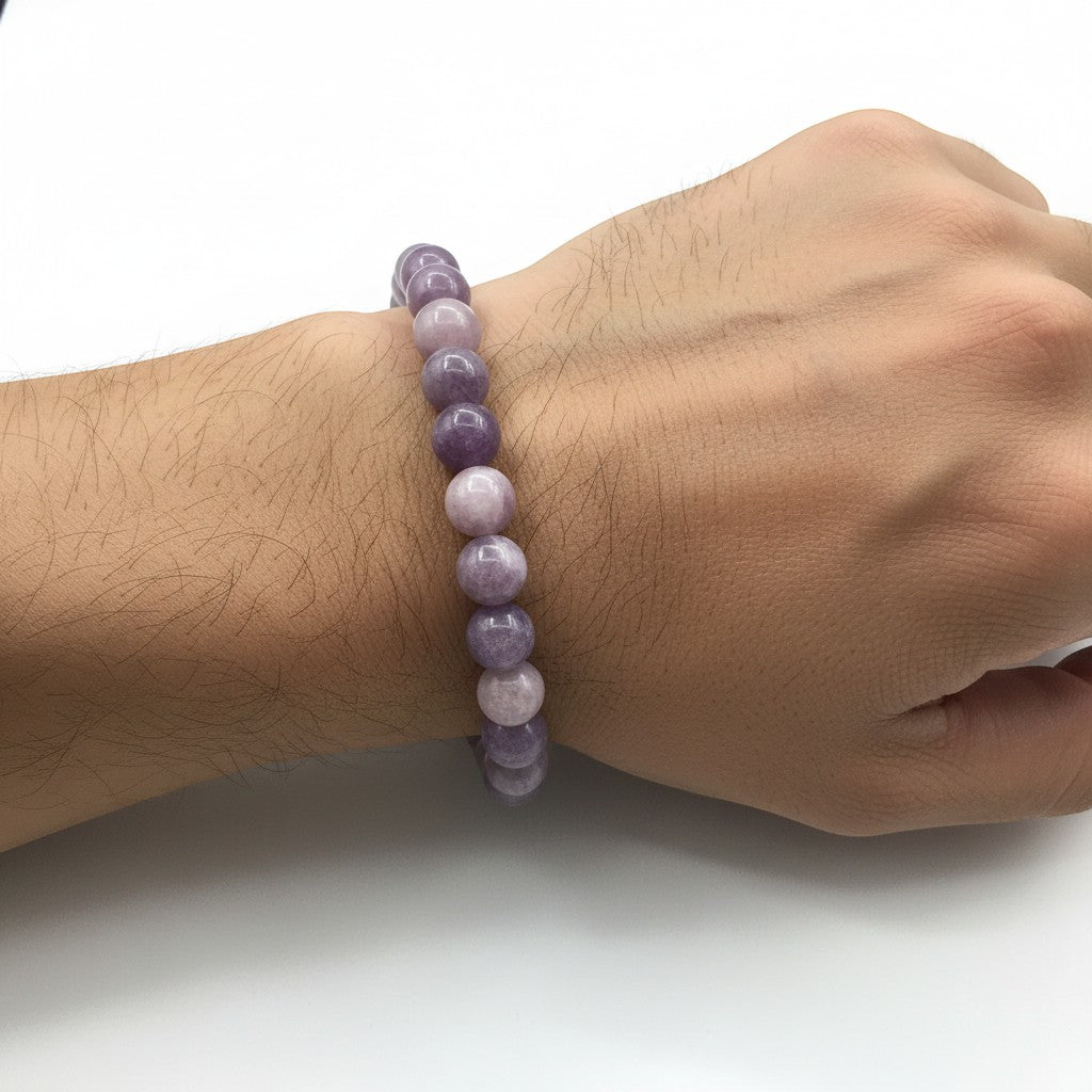 Lepidolite 8mm Crystal Bracelet for Men and Women | JewelOn