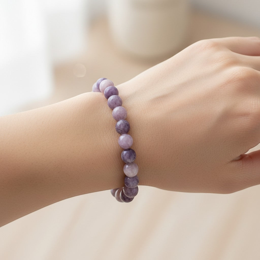 Lepidolite 8mm Crystal Bracelet for Men and Women | JewelOn