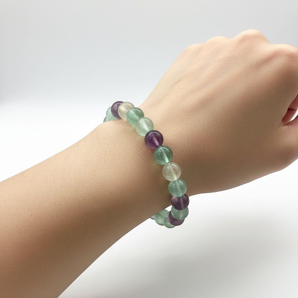 Multi Fluorite 8mm Crystal Bracelet for Men and Women | JewelOn