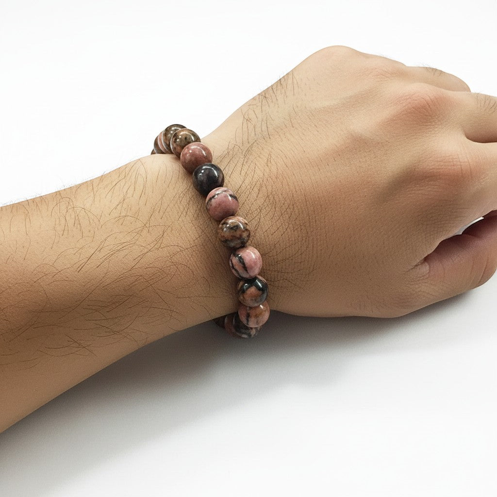 Rhodonite 8mm Crystal Bracelet for Men and Women | JewelOn