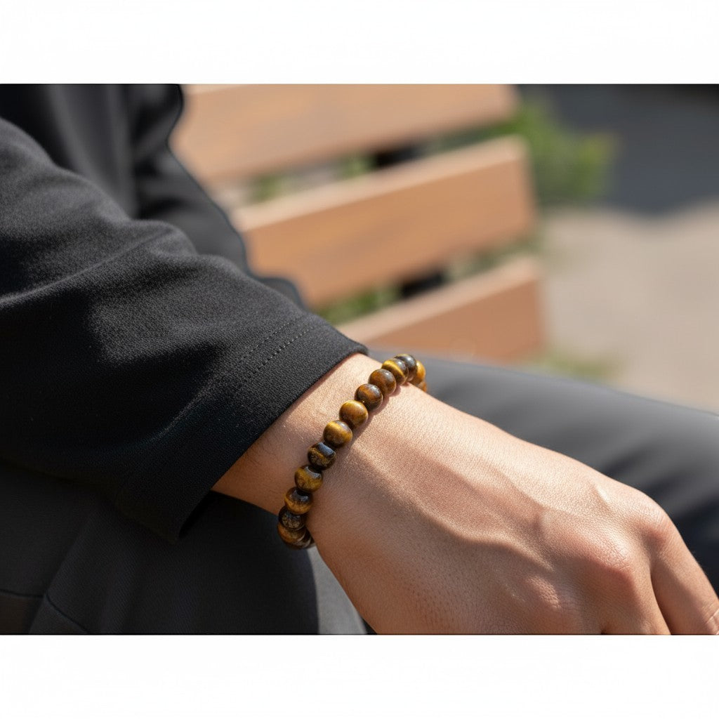 Tiger Eye 8mm Crystal Bracelet for Men and Women | JewelOn