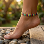 Multi Colour Moti Anklet | JewelOn